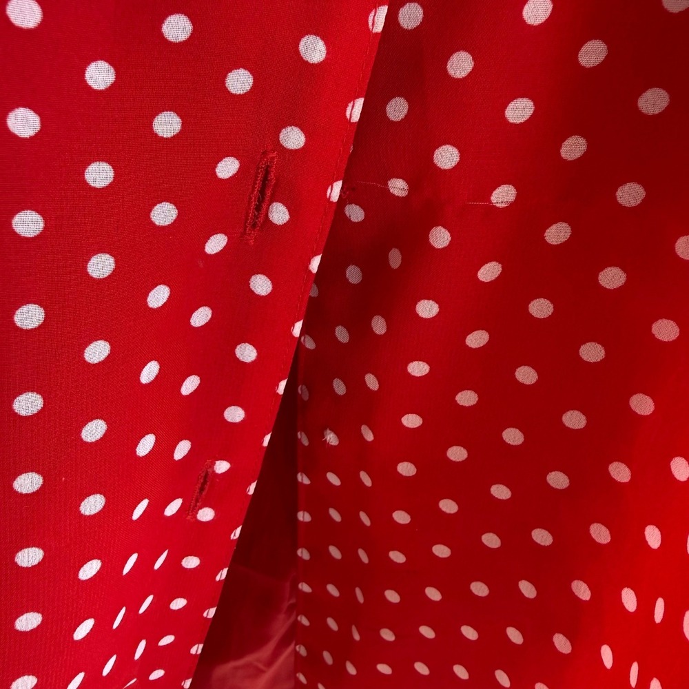 COLDWATER CREEK Red White Polka Dot Button Long Classic Ladies Dress, 10 - Picture 6 of 7